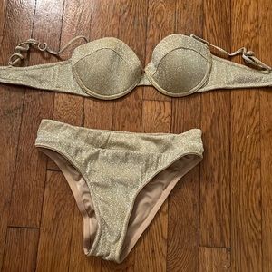Triangl Gold Bikini Sz S